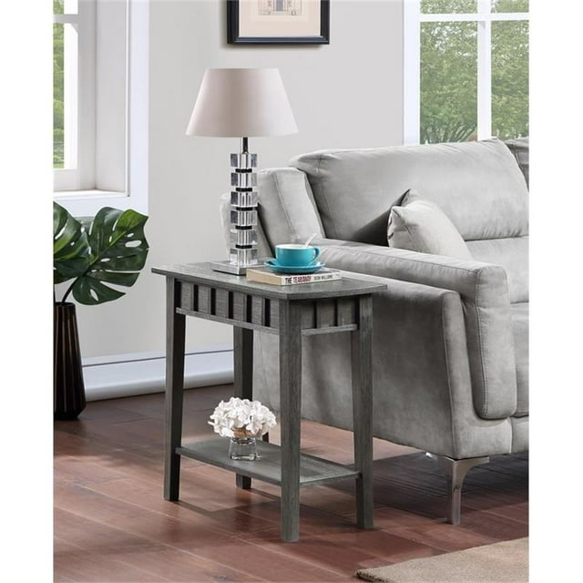 Convenience Concepts Table d'Appoint Dennis avec Tablette, Fini Bois Gris