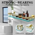 thumbnail image 5 of Glass Shelf for Bathroom Wall Sheves 24 inch Rectangular Stainless Steel Tempered Glass Modern Stainless Steel Wall Mount Accessories Organizers Storage (Brushed Nickel, 24‘’), 5 of 8
