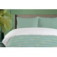 thumbnail image 4 of Ambesonne Vintage Duvet Cover Sets, Lotus Flower Drawings Art, 2-Queen, Pale Teal and Peach, 4 of 7
