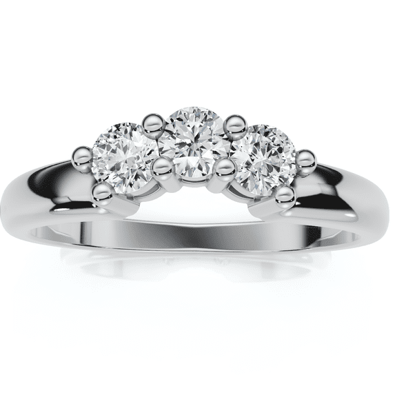 Pompeii 14K 1/4ct Diamond Wedding Anniversary Curved Guard Ring (G,I1)