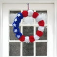thumbnail image 4 of Hovilon Independence Day Wreath - USA Patriotic Heart Star Wall Decor, Red White Blue Pom Pom Door Hanging, 4th of July Memorial Day Party Centerpiece, American Flag Inspired Home Ornament, 4 of 8