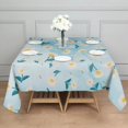 thumbnail image 4 of 52x52in(132x132cm) Square Tablecloth, Waterproof Polyester Table Cover, Wrinkle Resistant & Washable Fabric for Dining, Kitchen, Picnic, Daisy Flowers Print, 4 of 6