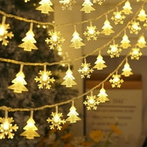 Anhility Christmas Snowflake Lights, 19.68ft Snowflake Lights Indoor, Waterproof String Lights, Mini Snowflake Lights for Bedroom Party Xmas Tree Decorations, Warm White