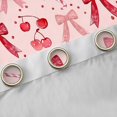 thumbnail image 4 of Homewish Kawaii Bow Tie Black Out Curtains,Summer Fruit Cherries Curtains Pack of 2 (42x63 Each),Pink Red Bedroom Curtains For Girls Kids,Breathable Home Decor, 4 of 6