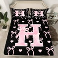 thumbnail image 2 of Feelyou Initial H Letter Bed Sheets, Kawaii Ribbon Bow King Sheets, Love Heart Sheet Set, Super Cozy Bedroom Decor, 4 Piece, 2 of 7
