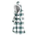 thumbnail image 6 of Hvyesh Women's Casual Horn Button Down Long Coat Christmas Plaid Shacket Jacket Slim Fit Mid Length Pea Coats with Faux Fur Lapel, 6 of 8