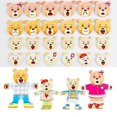 thumbnail image 4 of Little Bear Change Clothes Kid's Early Education Wooden Puzzle Jigsaw Dressing Game Baby puzzle toys, 4 of 5