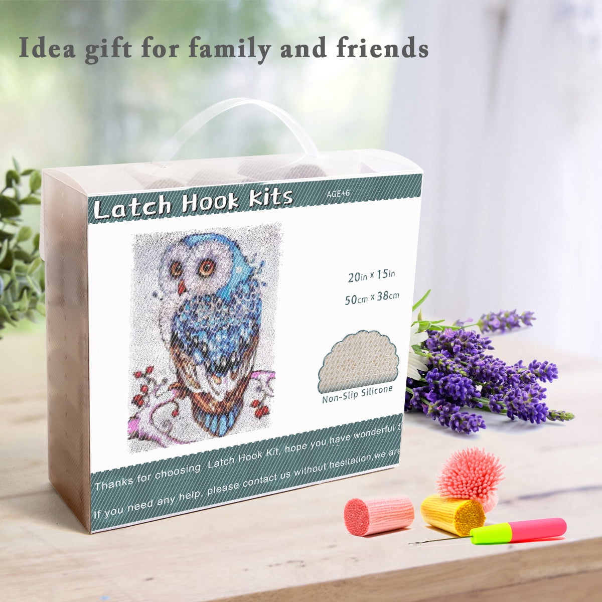 Latch Hook Kits for Kids and Adults, Elegant Owl | Carpet Making Crochet Kits Embroidery Kits Needlework Crafts for Home Decor, 60X42CM