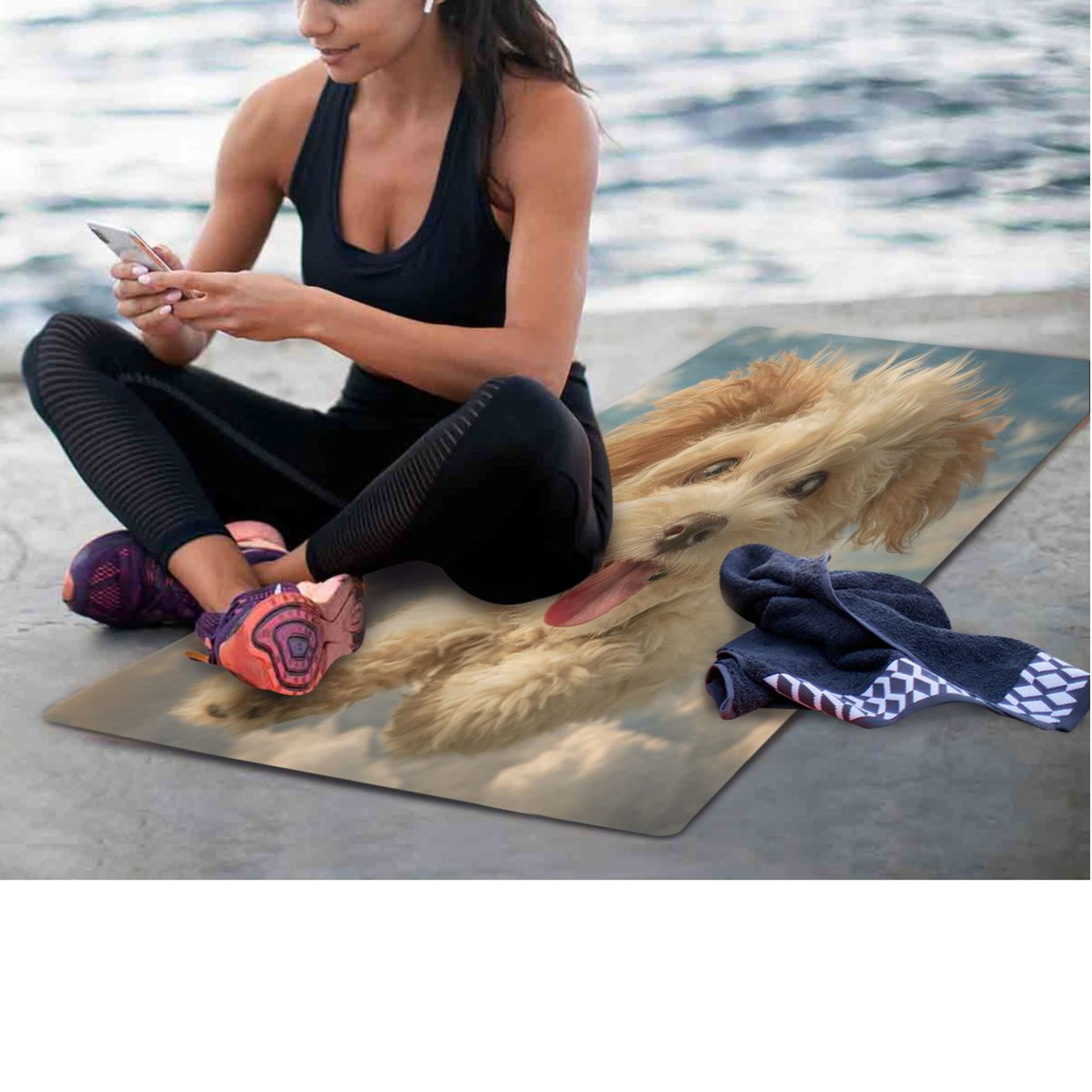 BZSMCE Yoga Mat Women Fitness Mat Fluffy Cloud Curly Pup Pattern