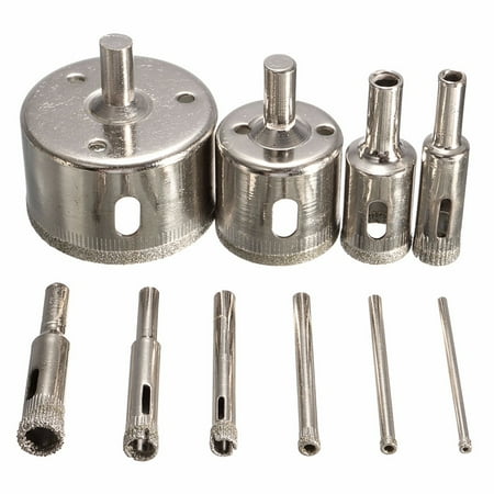 - 10Pcs Diamond Coated Core Hole Saw Drill Bit Diamond Coated Core Drill Bit Set Hole Saw Cutter For Tile Ceramic Glass Marble, 3-50mm