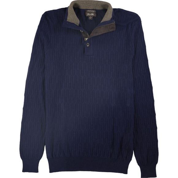 Suéter de cuello alto texturizado Tasso Elba para hombre azul pequeño