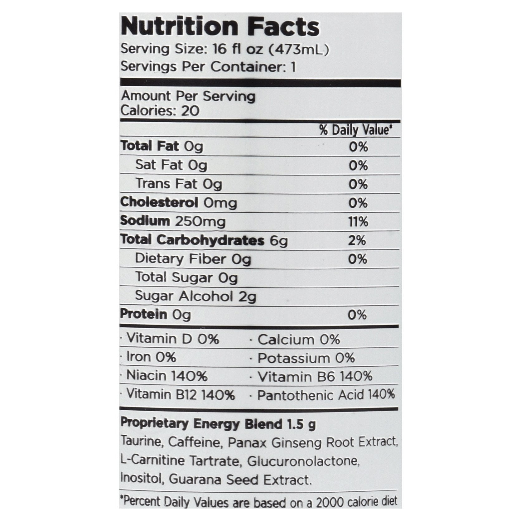 3D Energy Drink Liberty Pop 16 oz Cans (Pack of 12)