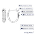 thumbnail image 4 of Vir Jewels 1/5 CTTW Diamond Hoop Earrings for Women .925 Sterling Silver Inside Out 1/2 Inch, 4 of 7