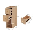 thumbnail image 5 of Wirrytor Mid-Century Modern Narrow Nightstand Set of 2 for Bedroom, Slim Bedside Table and Side End Table with 2 Drawers, Natural Oak, 5 of 13