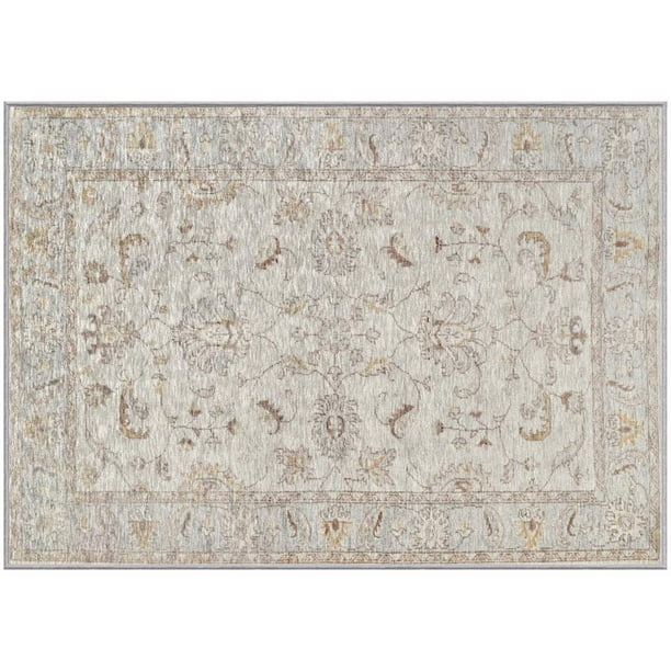 Alfombra Accent Gel Pro de poliéster geométrico beige, 60 x 90 cm