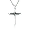 thumbnail image 6 of HOOUN Men Stainless Steel Chain Necklace Retro Double Nails Cross Fashion Pendant 1126-Black, 6 of 7