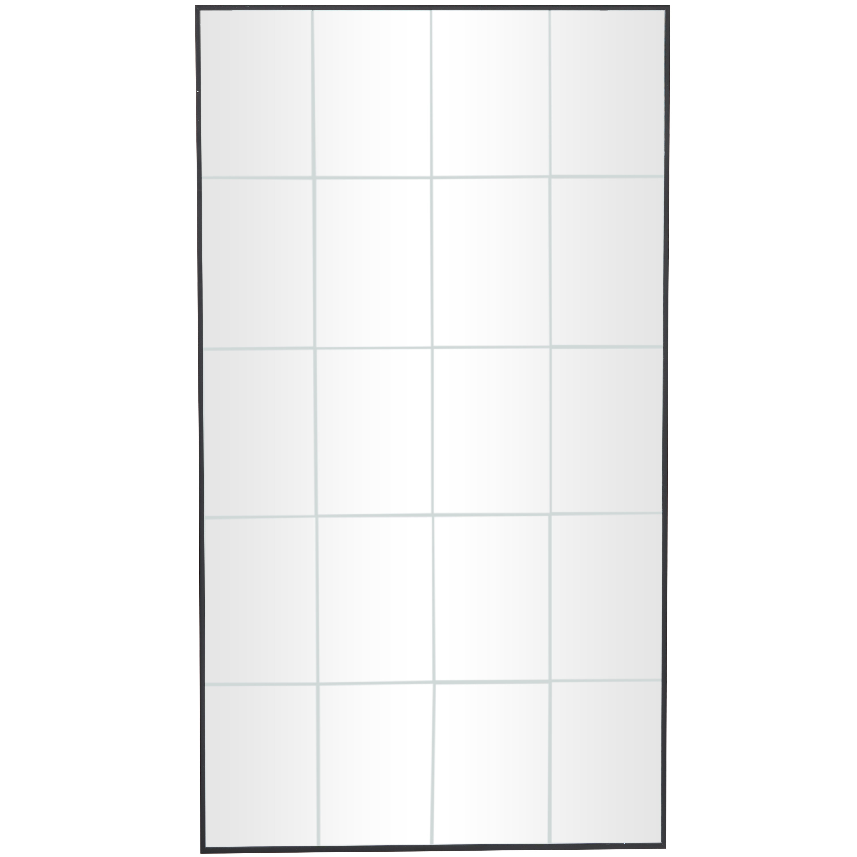 DecMode 30"W, 54"H Rectangle Wall Mirror, Black