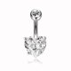 thumbnail image 1 of Anillo para el ombligo con forma de corazón, redondo, con incrustaciones de cobre y circonita, de acero inoxidable, 1 of 5
