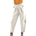 thumbnail image 1 of New Literary Retro Plus Size Cropped Harem Pants Lace Patch Women's And Linen Slacks, 1 of 6