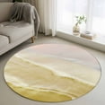 thumbnail image 2 of Yellow Gradient Round Area&nbsp;Rug 3.3ft Sea Waves Sandy Beach Coastal Scenery Non-Slip&nbsp;Washable Circle Rugs Soft Felt Indoor Floor Mat for Bedroom Kitchen Living Room Bathroom, 2 of 9