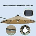 thumbnail image 3 of Patiowell 10F Patio Umbrella, with Solar LED, 360° Rotation, Crank Open & Tilt, Brown, 3 of 8