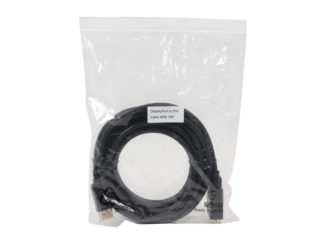 Nippon Labs DP-DVI-15 15 ft. DisplayPort Male to DVI-D Male Converter Cable, Black - DP to DVI Adapter - 1920 x 1200