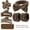 Brown headband hairpin 16-piece set (OPP pack), variant on 16 Pack Skincare Hair Accessories Set, Bow Spa Headbands, Claw Clips, Wrist Wash Bands & Seamless Hair Ties for Makeup Washing Face