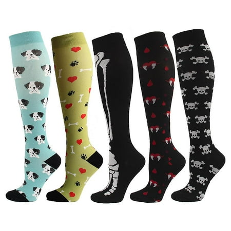 5 Pairs Small-medium Compression Socks (15-20mmhg) For Men & Women Best