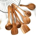thumbnail image 7 of D-GROEE 1PC Wooden Cooking Utensils Kitchen Utensil,Natural Teak Wood Kitchen Utensils Tool- Nonstick Hard Wooden Spatula and Wooden Spoons, 7 of 7