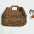 thumbnail image 4 of Tersarium Women Vintage Straw Woven Handbag Exqusite Summer Beach Bags for Holiday Travel (Dark Brown), 4 of 10