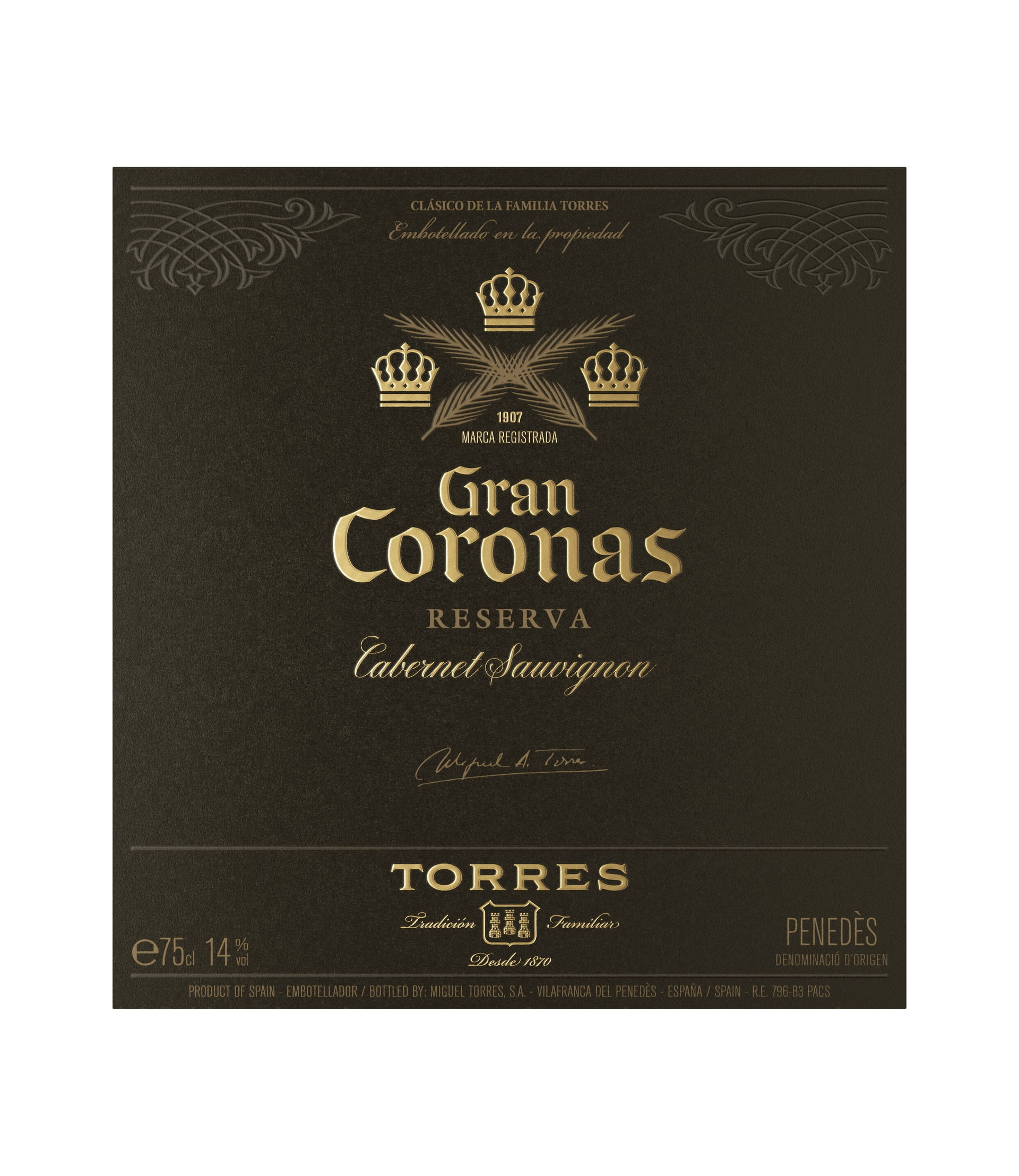 Torres Gran Coronas Reserva Red Wine, 750 ml, Penedes, Spain, 14.5% ABV, Rich and Full-Bodied
