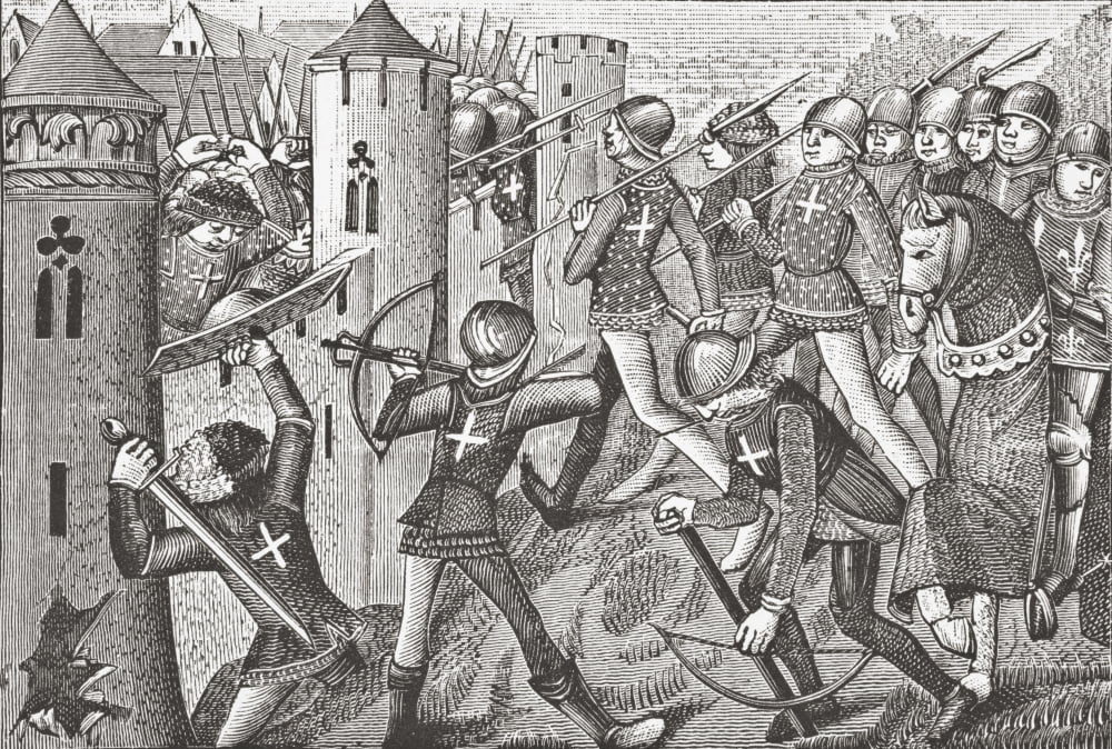 How Gergeau Was Taken After A Miniature From The 15Th Century Manuscript Vigiles Du Roi Charles Vii From Science And Literature In The Middle Ages By Paul Lacroix Published London 1878 Canvas Art - Ke