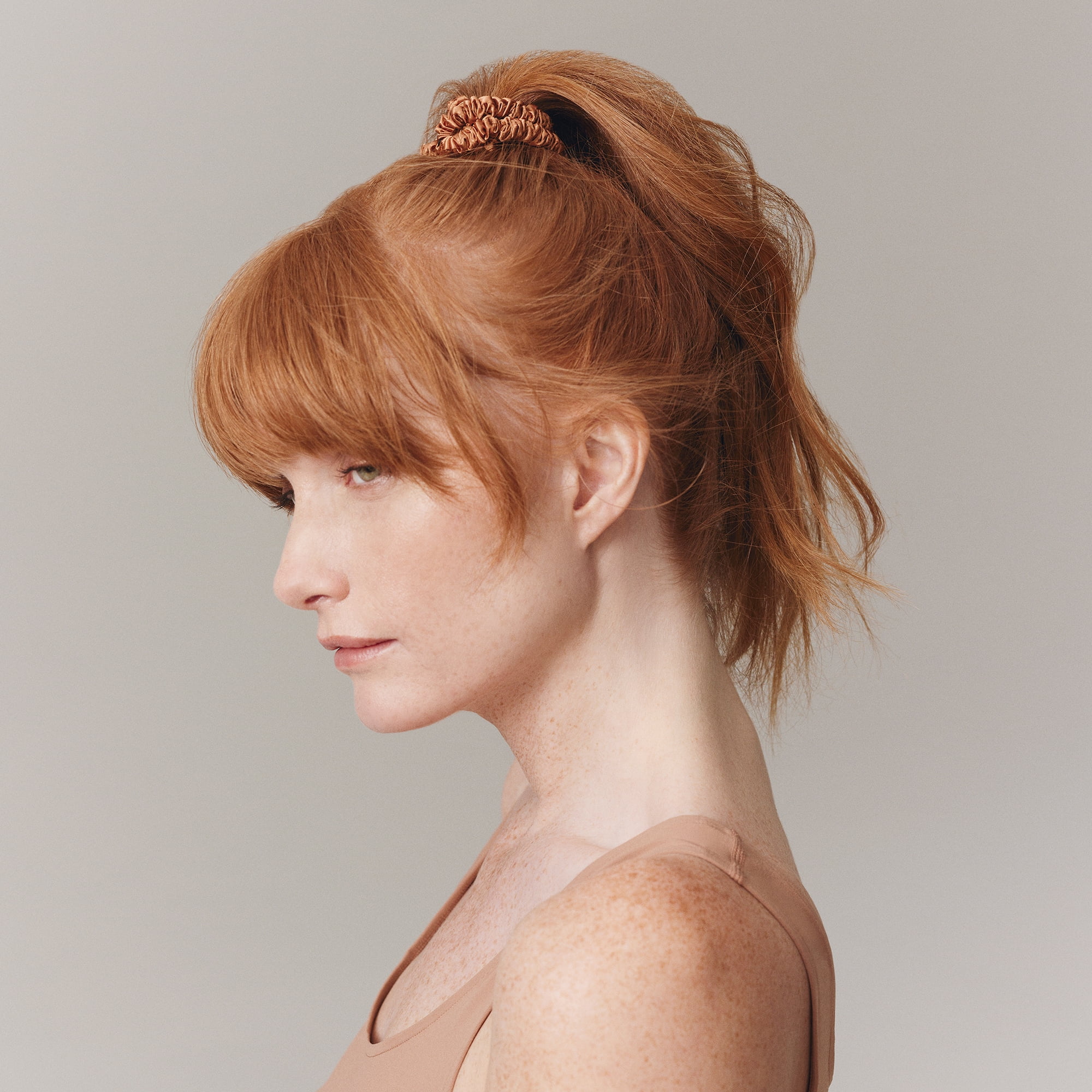 slip pure silk back to basics skinny scrunchies - copper