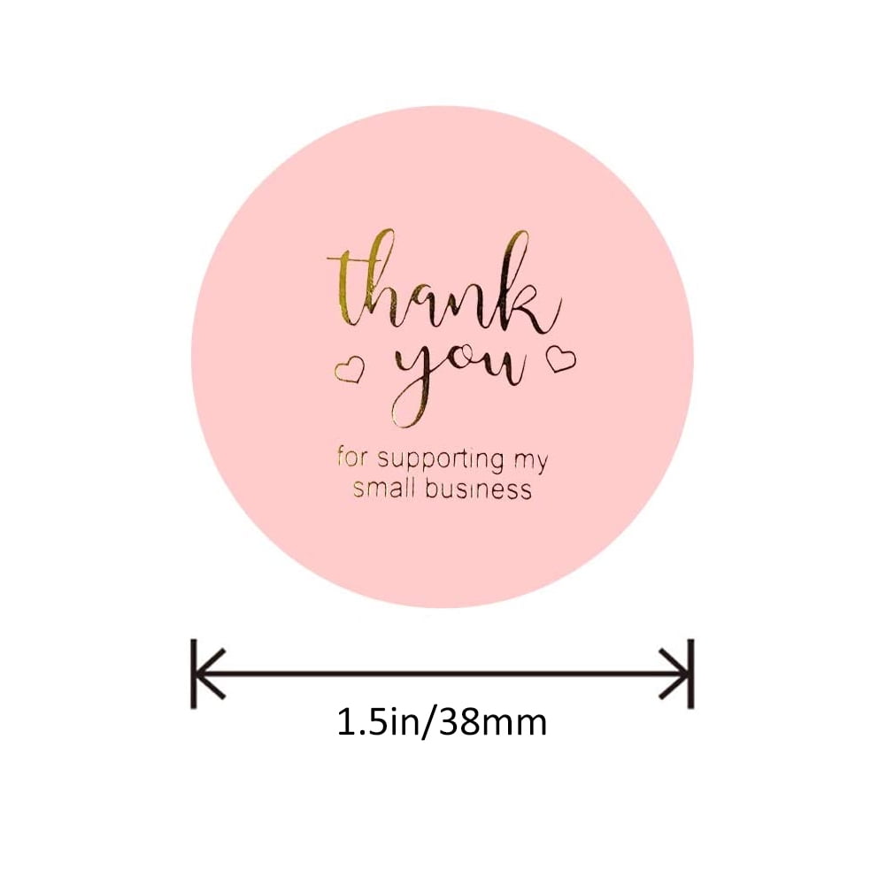 Thank You Stickers Small Business Pink with Gold Foil, 1.5 Inch Round  500/1000PCS Labels Decorative Stickers with Strong Adhesive for Order  Packaging, Mailers - Walmart.com