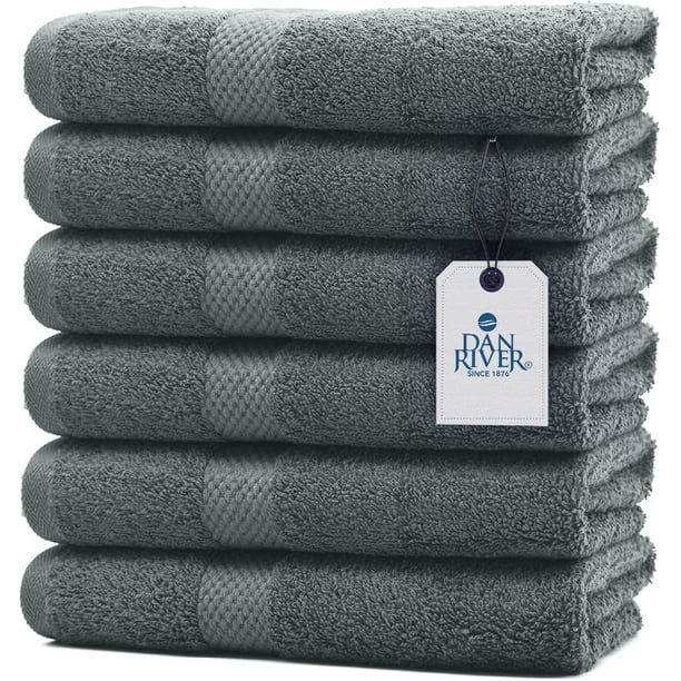 DAN RIVER 100 Cotton Hand Towel Set of 6 Ultra Soft Bathroom Hand