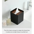 thumbnail image 4 of Yamazaki Home Tissue Box Cover - Square, Walnut, Steel, Lid, No Assembly, 4 of 7