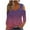 Purple, variant on BADHUB Clod Sholuder Tops for Women Plus Size Hollow Out Eyelet 3/4 Lenght Sleeve Tunic Shirts Casual Elegant Blouses