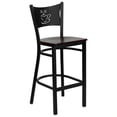thumbnail image 2 of Flash Furniture Hercules 29" Black Back Metal Bar Stool in Mahogany, 2 of 4