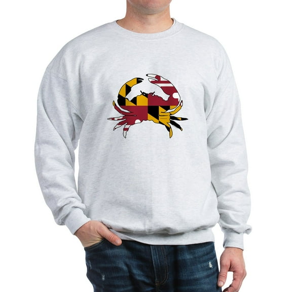CafePress - Maryland State Flag Crab Sweatshirt - Crew Neck Sweatshirt