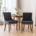 thumbnail image 2 of KISRAIS Dining Chairs Set of 2, Upholstered Side Chairs Farmhouse Solid Wood Kitchen Dining Room Chairs with Nailheads Legs, 2 of 12