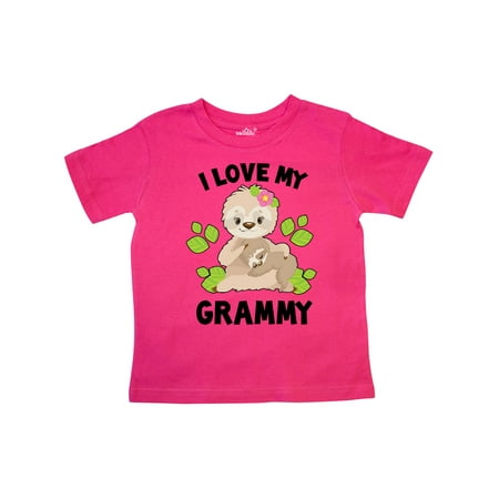 

Inktastic Cute Sloth I Love My Grammy with Green Leaves Gift Toddler Boy or Toddler Girl T-Shirt