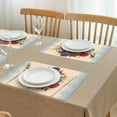 thumbnail image 4 of Linen Placemats Set Of 4 11.8x17.7 Inch,Pioneer Colorful Flowers Fabric Table Mats,Resistant Washable Wipeable Table Mat for Party Kitchen Dining Home Decor, 4 of 6