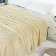 thumbnail image 2 of Unique Bargains Flannel Fleece Blanket Soft Wide Hemmed Full Beige, 2 of 8