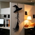 thumbnail image 5 of Gothic Witch Broomstick & Black Hat Metal Wall Decor - 2D Indoor Iron Witch Accessory, 3 Size Options, for Witches & Fantasy Lovers, 5 of 5