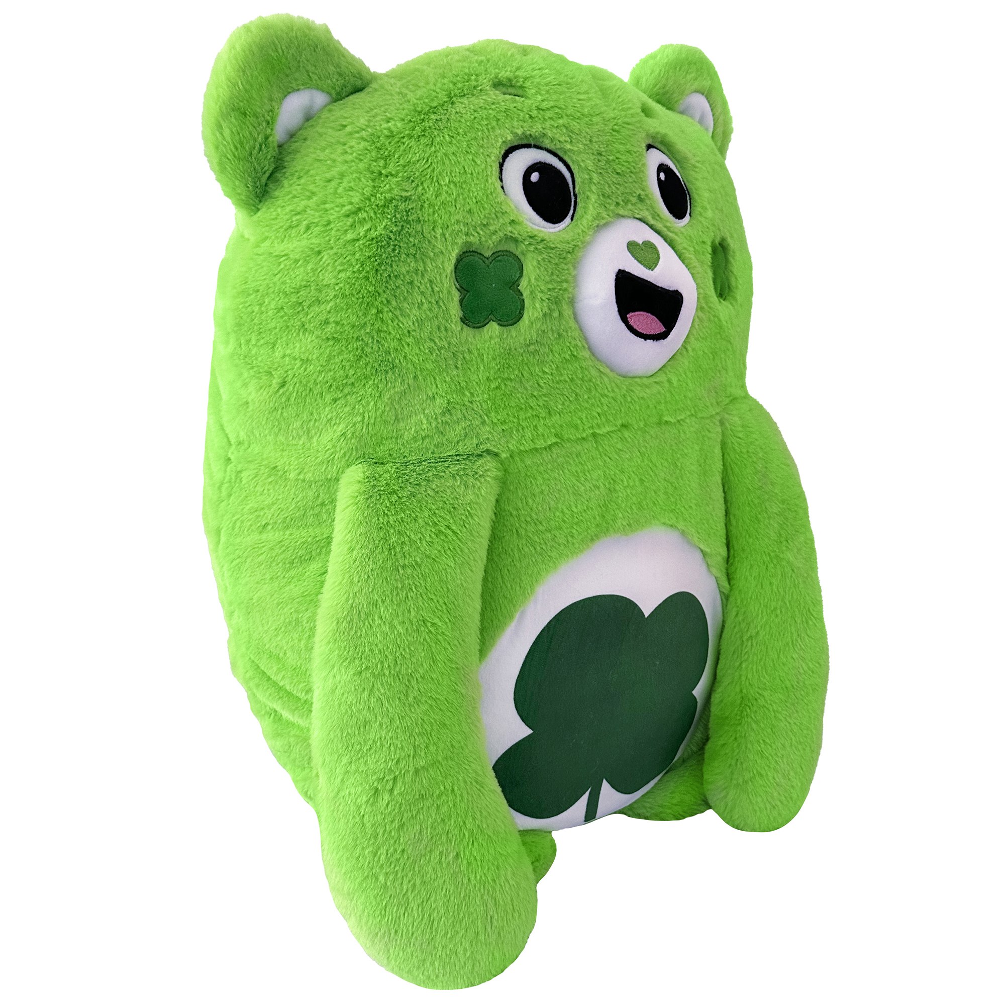 Happy Nappers: Care Bears Pillow Pocket Pal - Good Luck Bear - Plush Character Pillow Case, Animal Cover, Weighted Paws, Soft Huggable Companion, Kids