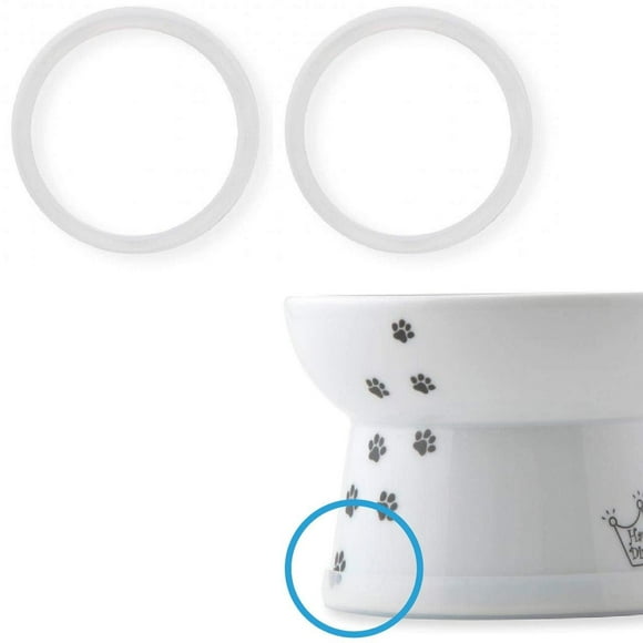 Lazo Antideslizante de Silicona Necoichi para Cuencos Elevados Regular, Paquete de 2