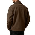 thumbnail image 6 of GrmtClth Mens Corduroy Heritage Trucker Jacket Long Sleeve Snap Closure Relaxed Silhouette Road Trip Leisure Outerwear Brown L, 6 of 10