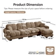 thumbnail image 3 of MIKIBAMA 131.5" Modular Sectional Sofa with Movable Ottoman, L Shaped Cloud Couch for Living Room, 4-Seat, Brown, 3 of 11