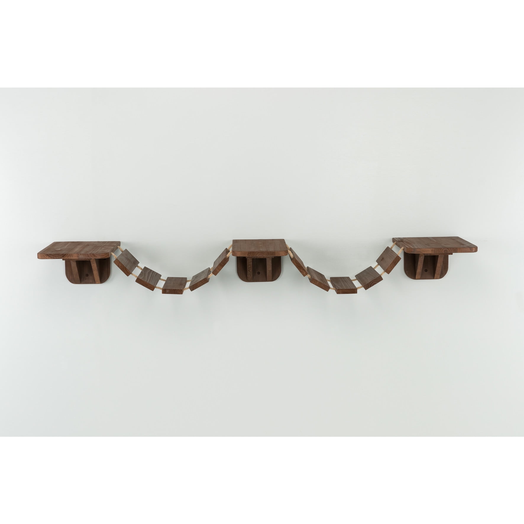 TRIXIE Multi-Level Wall Mounted Cat Perch with Bridge, Espresso Brown