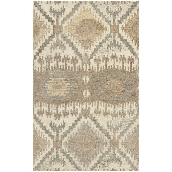 SAFAVIEH Wyndham Skylar Geometric Wool Area Rug, Natural/Multi, 2'6" x 4'